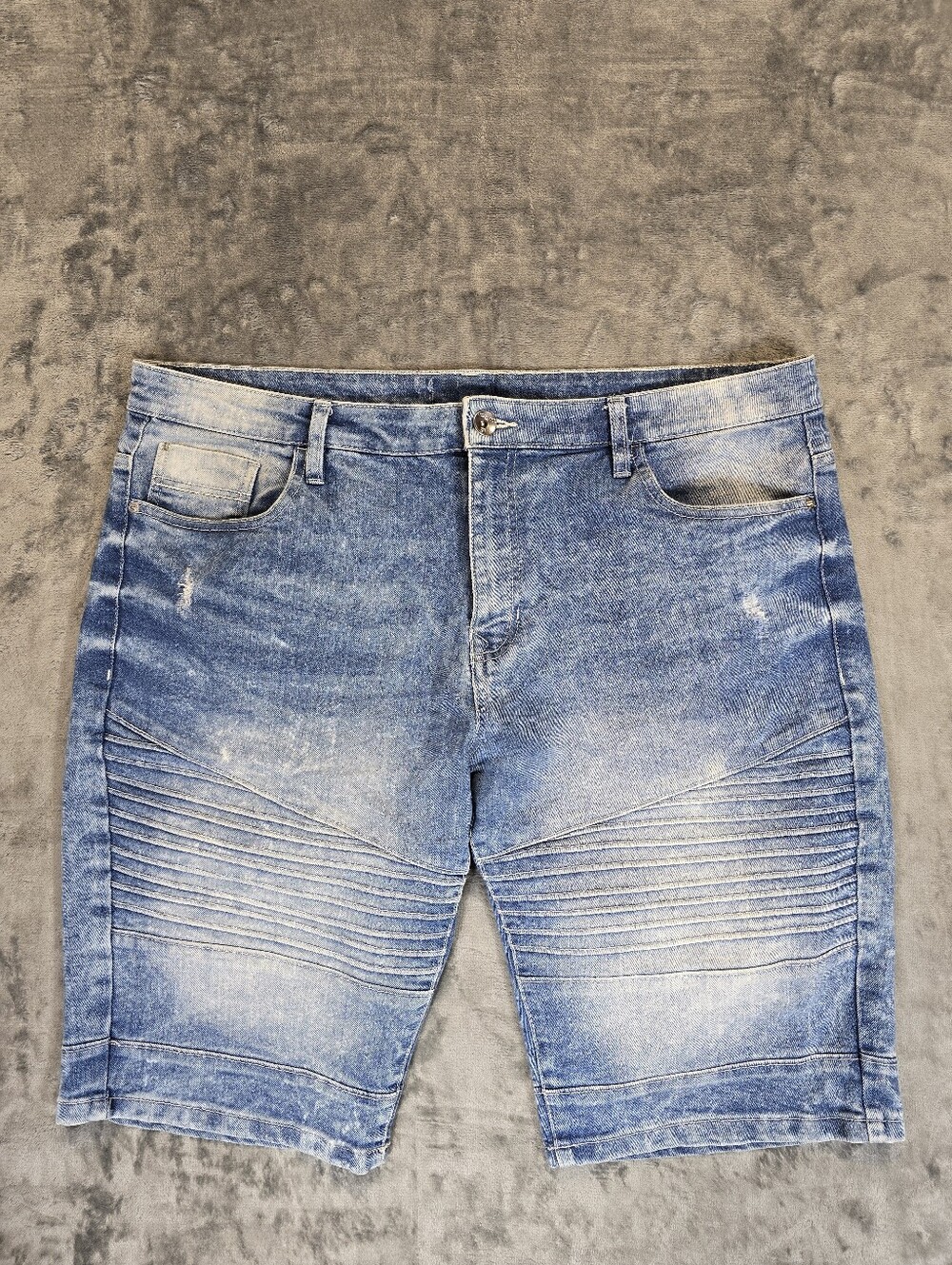 Southpole Ribbed Denim Shorts Size 40 Light Wash Blue Jean